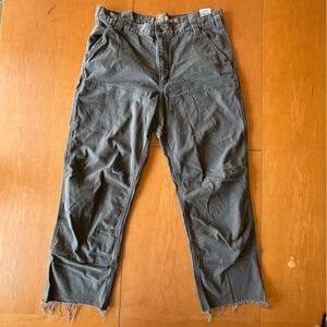 Carhartt 36 Green Relaxed Fit Double Knee Cut Off